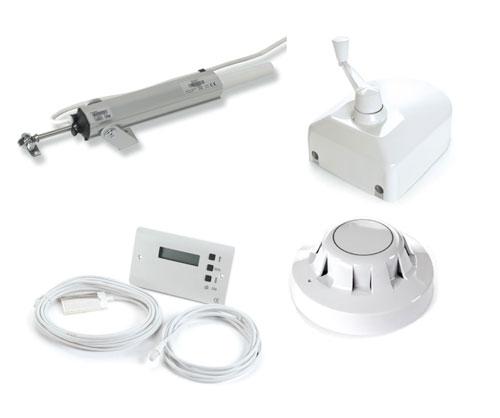 A selection of some of our window openers and smoke detection products